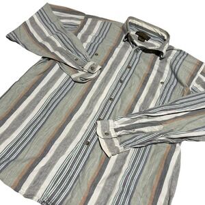 Eddie Bauer VTG Button Down Shirt‎ Mens L Multicolor Striped Long Sleeve Cotton